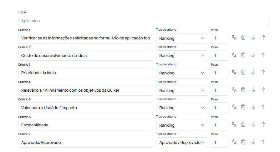 Exemplo de criterios de avaliacao